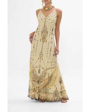 CAMILLA Bias Gown With Lining Gateway To The Afterlife - Metallic