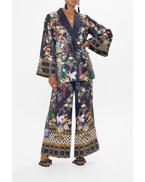 CAMILLA Flared Sleeve Double Breasted Jacket Palacio Poetry - Blue