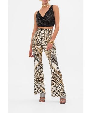 CAMILLA Cowl Neck Jersey Top Mosaic Muse - White