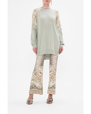 CAMILLA Wool Cashmere Silk Spliced Shoulder Knit Looking Glass Houses - Multicolor