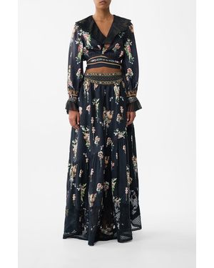 CAMILLA Cropped Wrap Top With Pleated Detail Noble Endeavours - Black