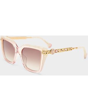 CAMILLA Here Comes Trouble Sunglasses Crystal Rosewater Ivory Marble - Pink
