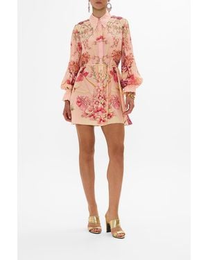 CAMILLA Shift Shirt Dress Blossoms And Brushstrokes - Multicolor