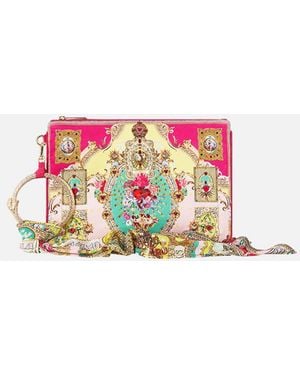 CAMILLA Ring Scarf Clutch Painted Prayers - Yellow