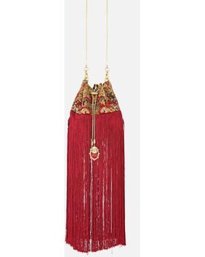 CAMILLA Drawstring Pouch With Fringing Meet Me - Red
