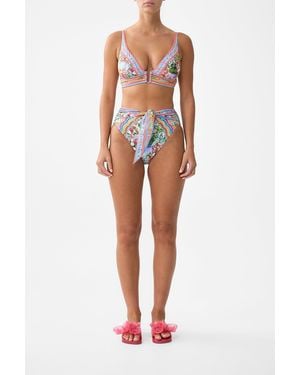 CAMILLA High Tri Bikini Top With U Ring Front Trim Turkish Delight - Orange