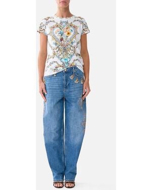 CAMILLA Slim Fit Round Neck T-Shirt Seville Sweetheart - Blue