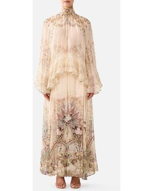 CAMILLA Sheer Wide Leg Pant A Meeting Of Masterpieces - Natural