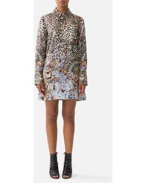 CAMILLA Mini Shirt Dress Fiesta, Siesta, Repeat - Multicolour