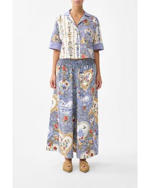 CAMILLA Wide Leg Elastic Waist Pant The Pottery Parlour - White