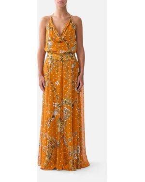 CAMILLA Sheer Wide Leg Pant Talismans Of Turkiye - Orange
