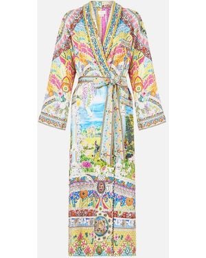 CAMILLA Long Robe With Flared Sleeve Navàs Nouveau - White