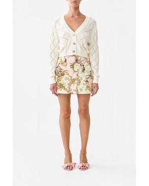 CAMILLA Cropped Knit Cardigan The Queens Quarters - White