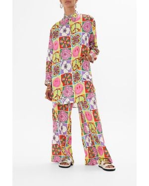 CAMILLA Shirt Tunic With Pockets Cosmic Prairie - Red