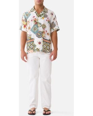 CAMILLA Short Sleeve Cabana Shirt Magic Of The Mercado - White