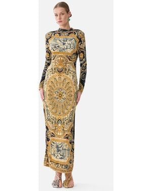 CAMILLA Back Detail Jersey Dress Museum Memoirs - Metallic