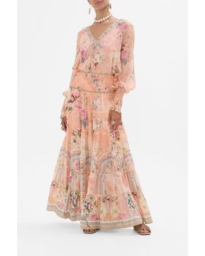 CAMILLA Shirred Cuff Blouse The Jewelry Palace - Pink