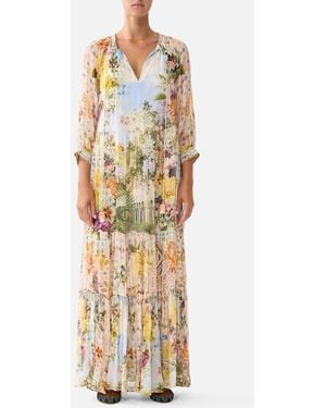 CAMILLA Long Gathered Panel Dress The Architects Of Alcázar - Metallic