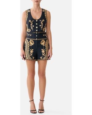 CAMILLA High Waist Short With Button Detail Taurus Rising - Black