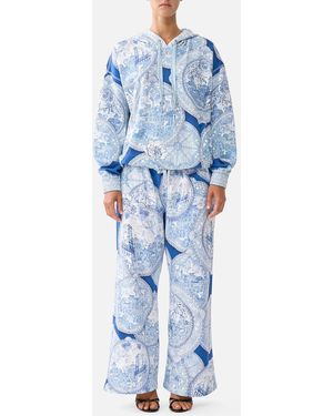 CAMILLA Contrast Band Hoodie With Side Pockets De Nada Granada - Blue