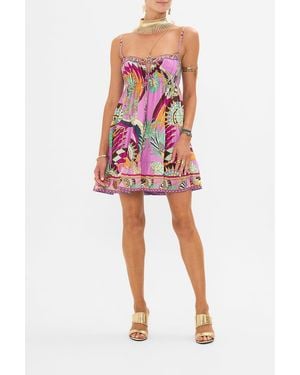 CAMILLA Gathered Bust Tiered Mini Dress Giza Goddess