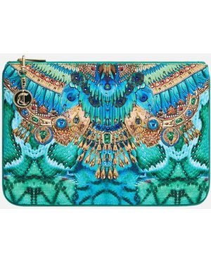 CAMILLA Small Canvas Clutch Land Of Wonder - Blue
