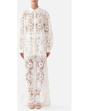 CAMILLA Stepped Hem Shirt I Left My Heart - White