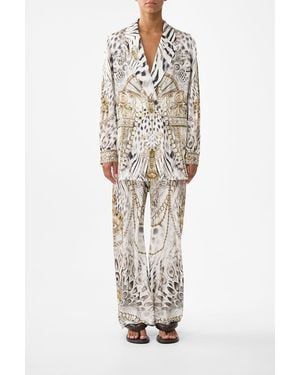 CAMILLA Double Breasted Soft Jacket - White
