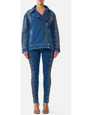 CAMILLA Verushka Oversized Biker Jacket - Blue