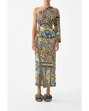 CAMILLA One Shoulder Jersey Dress Sevillian Style - Brown