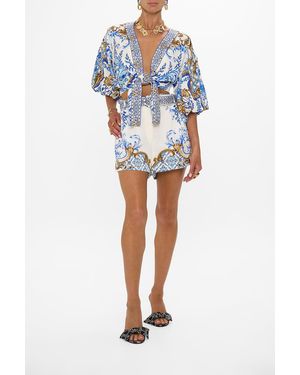 CAMILLA Tuck Front Short Azul Adventures - Blue