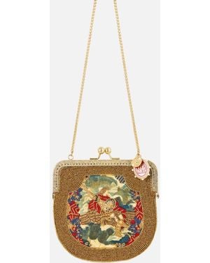 CAMILLA Silk Pouch With Metal Frame Closure Meet Me - White