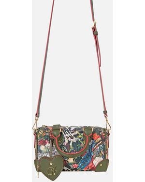 CAMILLA Barrel Bag With Leather Trims Leotigra Land - White
