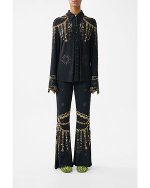 CAMILLA Jersey Flared Pant Amulets And Alchemy - Black