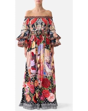 CAMILLA Belted Maxi Skirt Daughters Of Duende - Red