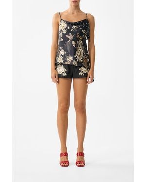 CAMILLA Low Rise Mini Shorts Flamenco Folklore - Black