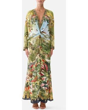 CAMILLA Twist Front Batwing Dress Wanderlust Empire - Green