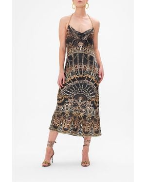 CAMILLA Bias Halter Dress Masked - Black