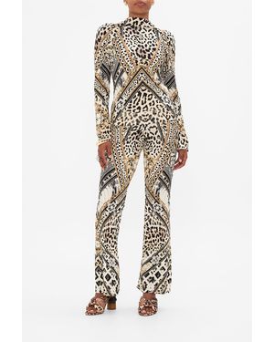 CAMILLA Cut Out Shoulder Knit Top Mosaic Muse - White