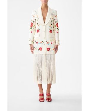 CAMILLA Blazer With Fringing I Left My Heart - White