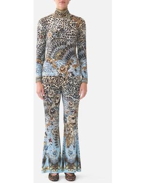 CAMILLA Jersey Flared Pant Fiesta, Siesta, Repeat - Multicolour
