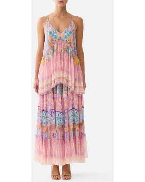 CAMILLA Racer Back Top With Overlay Howdy Gaudi - Red