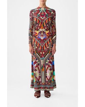 CAMILLA Gathered Jersey Long Dress Patchwork Alchemy