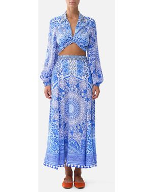 CAMILLA Cropped Wrap Shirt The Bosphorous - Blue