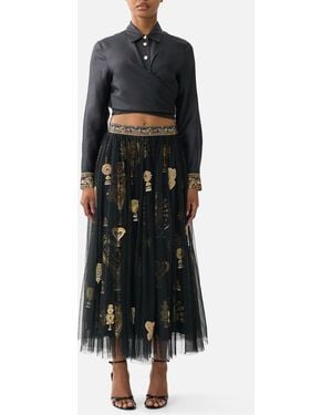 CAMILLA Midi Tulle Skirt Taurus Rising - Black