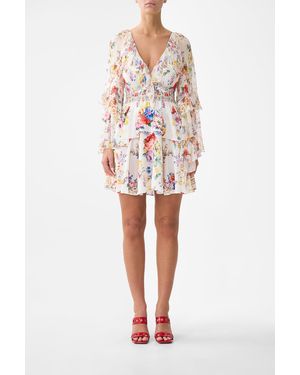 CAMILLA Short Waistband Dress With Ruffle Sleeve I Left My Heart - Red