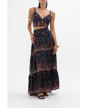 CAMILLA Embroidered Bralette Loom To Tomb - Blue