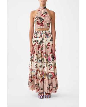 CAMILLA Halter Tie Back Top - White