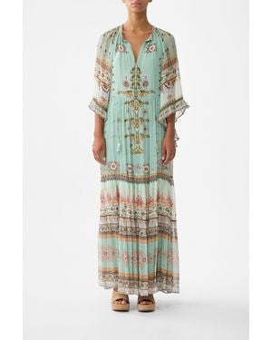 CAMILLA Wide Sleeve Gathered Dress Legend Has It - Green