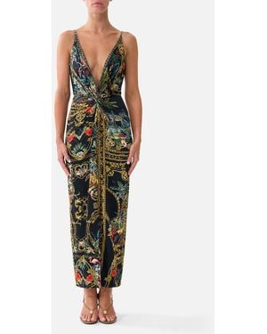 CAMILLA Strappy Dress With Twist Front Palace Zoology - Green